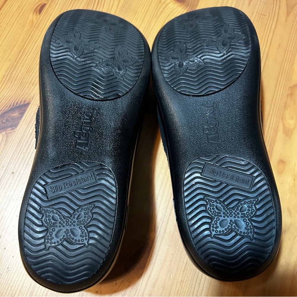 Alegria Keli Anti Slip Leather Clogs Slip On Totally Cellular Metallic 41/10.5 - Picture 8 of 12